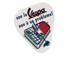 Vespa Wanduhr "Non è un problema" 40x30