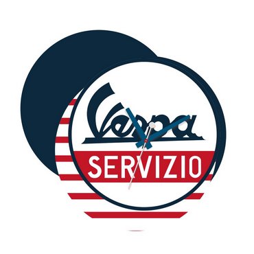 Vespa Wanduhr "VESPA SERVIZIO" 40x30 