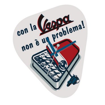 Vespa Wanduhr "Non è un problema" 40x30